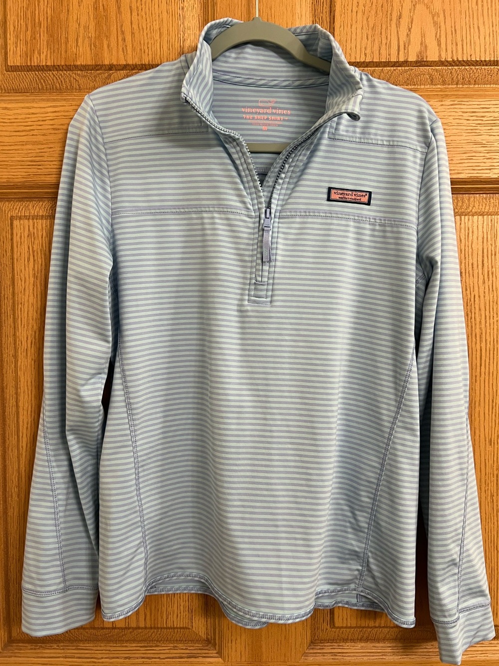Vinyard Vines Sankaty Shep Shirt Striped Blue & Mint Green Sz M